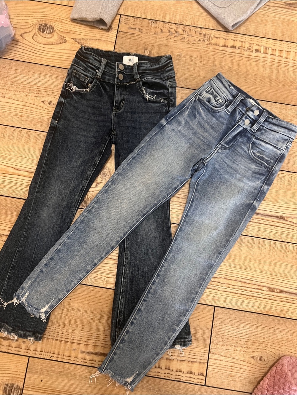 BKE and KanCan Duo Pack Distressed Skinny Jeans - Dark Wash & Light Wash Blue